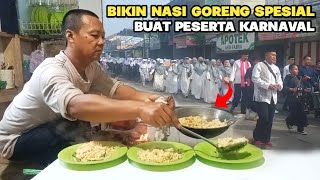NIKMAT ! Nasi Goreng Spesial Buat Sarapan Peserta Karnaval Warga Cikalongkulon Tumpah Ruah