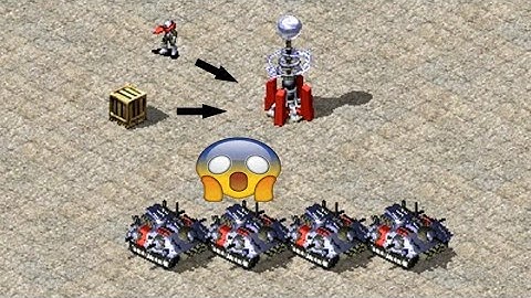 it works!🎮Tesla Coil with crate firepower🎮Red Alert 2