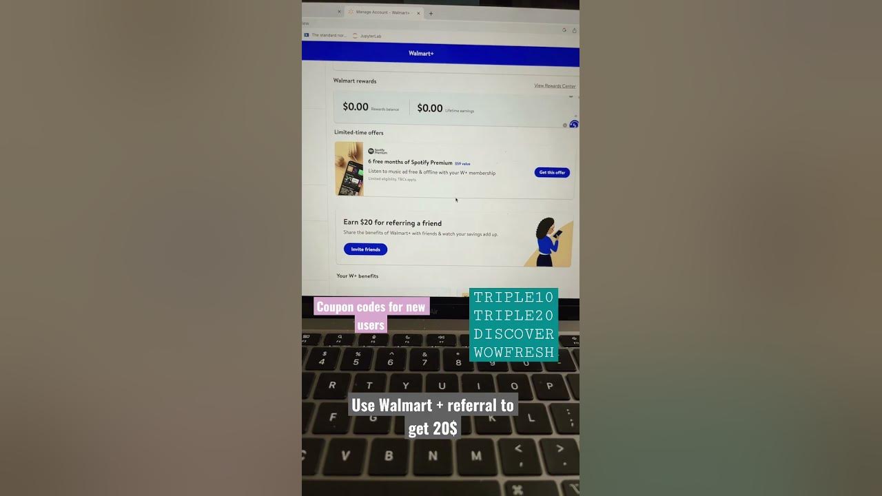 Walmart new user promo codes Walmart plus referral bonus link in