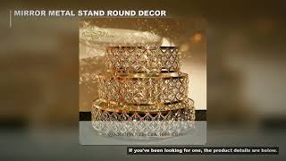 Gold Mirror Metal Cake Stand Round Cupcake Wedding Birthday Party Dessert Pedestal Display Plate Hom