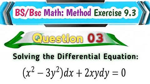 Solving the Differential Equation: (x^2 - 3y^2)dx + 2xydy = 0@Educationalinfo786