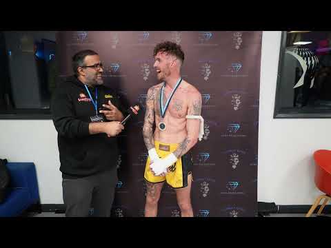 Courtney Amys from Basement Martial Arts speaking with Ahmer after his win on Combat Kings 5