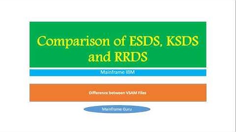 Differences or Comparison Between VSAM Files - ESDS, KSDS and RRDS