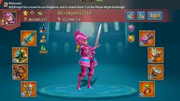 VOLLEDIG OVERZICHT NIEUW ACCOUNT VAL VOLLEDIGE MYTHIC T5..GESLOTEN KONINKRIJK..LORDS MOBIEL