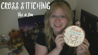 Cross Stitching Like A Sim Llama