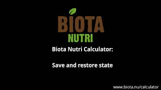 Biota Nutri Calculator: Save and restore state screenshot 3