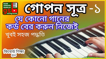 Keyboard lesson-50 |  কিবোর্ড শিক্ষা-৫০ | যে কোনো গানের কর্ড বের করার গোপন সূত্র | Harmonium | piano