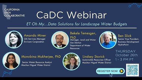 ET Oh My...Data Solutions for Landscape Water Budgets - CaDC Webinar