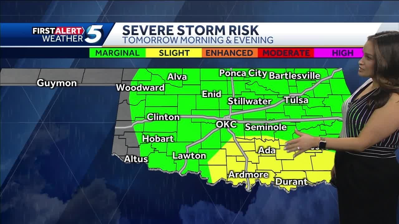 Monday could bring severe storms, tornado risk to Oklahoma - YouTube