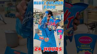 Eating only blue?colour food challenge for 24 hours food foodie vlog experiment newcontent