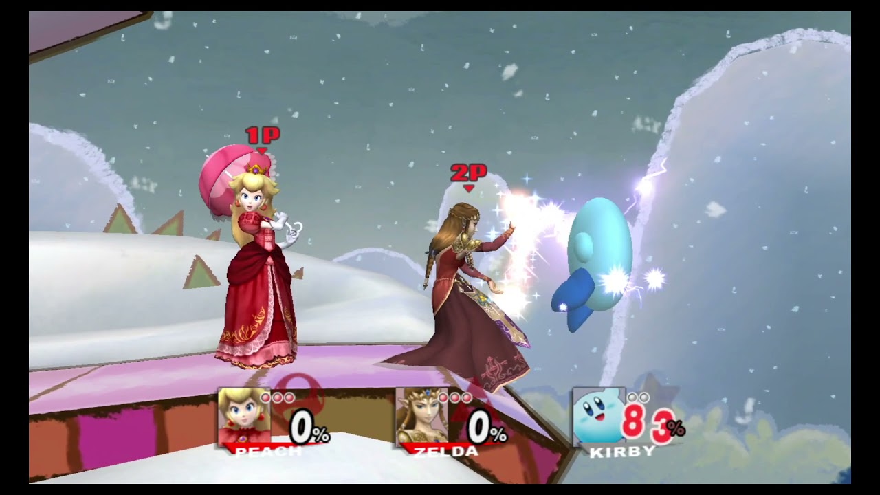 SSBB TAS Peach & Zelda vs Kirby