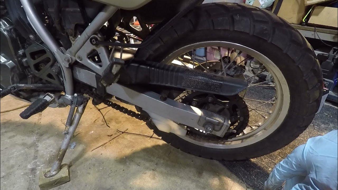 How to adjust drive chain tension on a first generation KLR650 YouTube