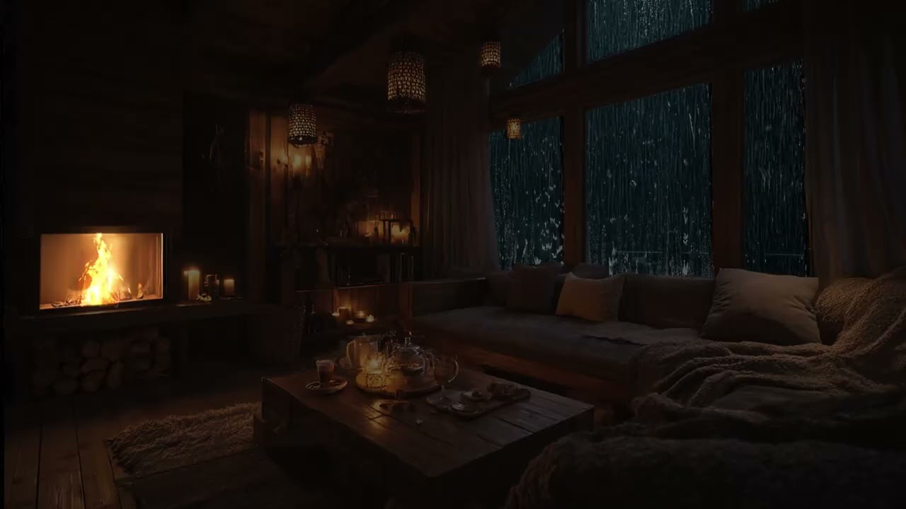 Misty Rain by the Living Room Window | Quiet and Restful Ambience for Study, Relaxation and Sleep