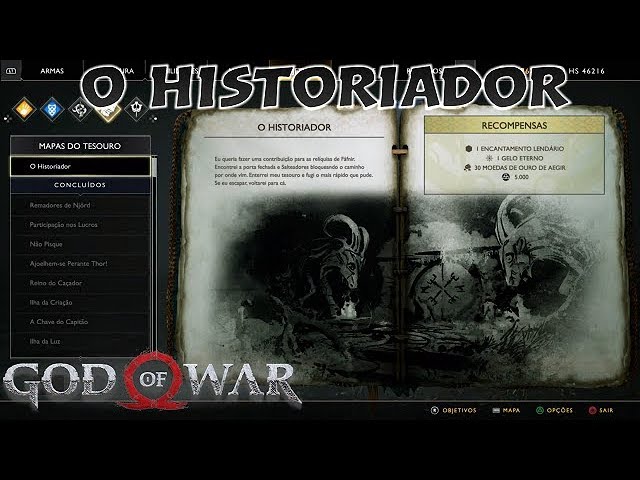 Tesouro O Historiador localização God of War 2018 