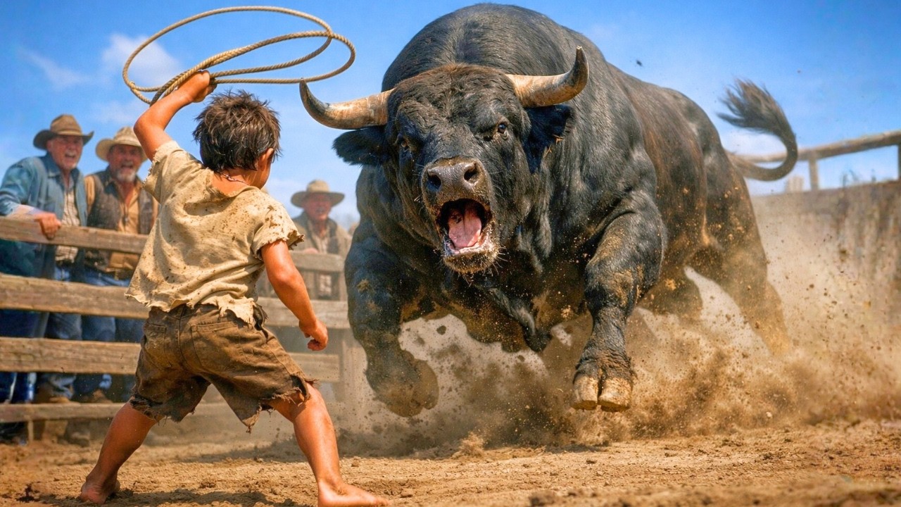 MILLONARIO APOSTÓ QUE NADIE DOMARÍA SU TORO — HASTA QUE UN NIÑO DE LA CALLE SORPRENDIÓ A TODOS!