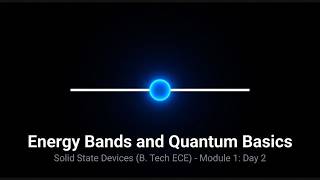 Energy Bands &amp; Quantum Basics Explained | Solid State Devices Day 2 (B.Tech ECE)