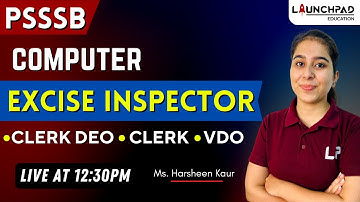 PUNJAB EXCISE INSPECTOR 2022 | COMPUTER | PSSSB CLERK DEO, GRAM SEVAK, VDO, CLERK