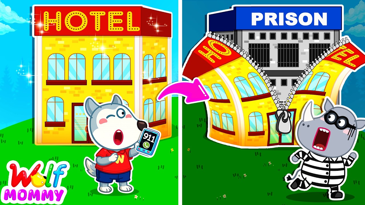 Hotel Turns Into Prison! Police Trap Catches The Thief | Kids Safety Tips | Mommy Wolf Cartoon