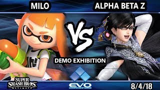 Evo Demo SSBU - Milo (Inkling) Vs. Alpha Beta Z (Bayonetta) Smash Ultimate