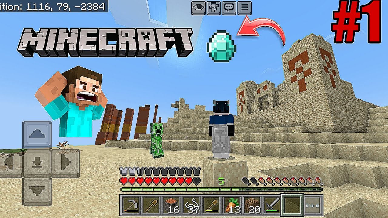 I GOT DIAMONDS IN DESERT TAMPLE WITHIN A MINUTE | MINECRAFT IN HINDI ...