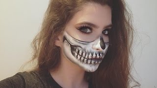 Half-Skull Halloween Makeup Tutorial | Inspired by Chrisspy | Halloween Series 2015 #1