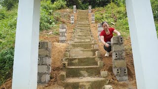 FULL VIDEO:120 Days Buiild stair columns and Build stove,, green forest life