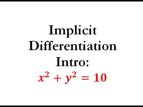 Derivatives - Implicit Differentiation Intro - YouTube