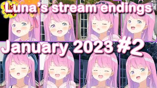 Otsu Luna! Oyasumi! Bye bye! Lunas endings compilation Jan 2023 - 02