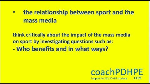HSC PDHPE Option 2 the relationship between sport and the mass media Q1