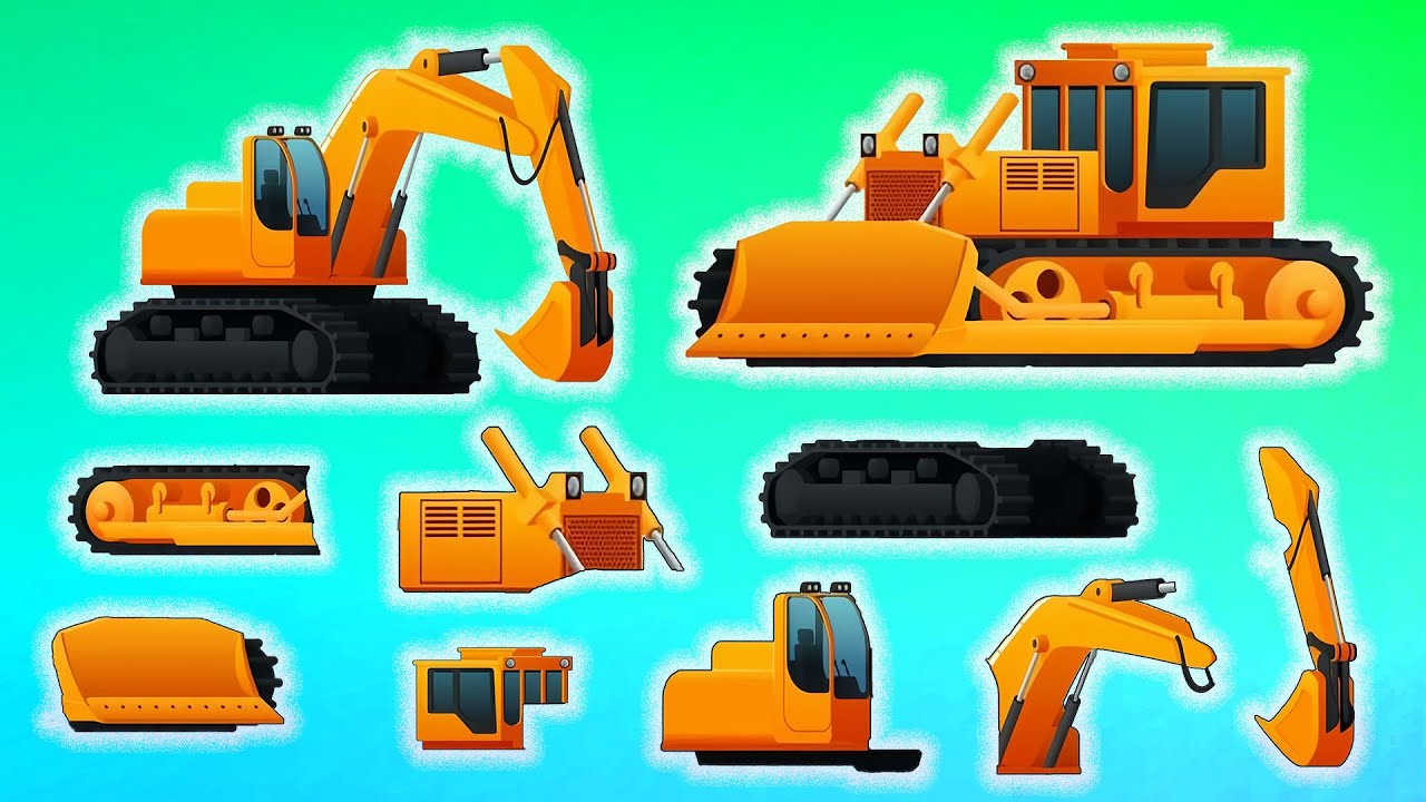 Can You Assemble the Excavator and Bulldozer by Finding the Right Parts? | Funny Vehicles Challenge