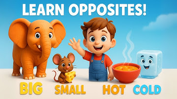 Opposite Words Song for Kids | Big & Small, Fast & Slow, Happy & Sad | Fun Learning Rhyme #opposites