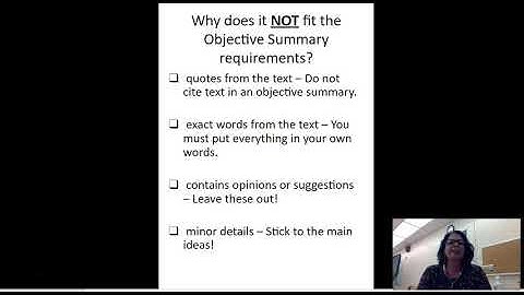 Writing Objective Summaries Instructional Video 6th Grade HMSHS