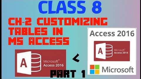 CLASS 8 || COMPUTER || CH 2 || CUSTOMIZING TABLE IN MS ACCESS || PART 1