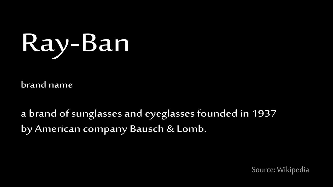 ray ban name