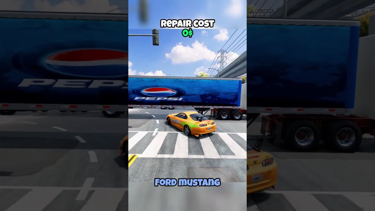 Which Car Overtakes The Truck And What Is Repair Cost Beamng Beamngdrive Game Gaming