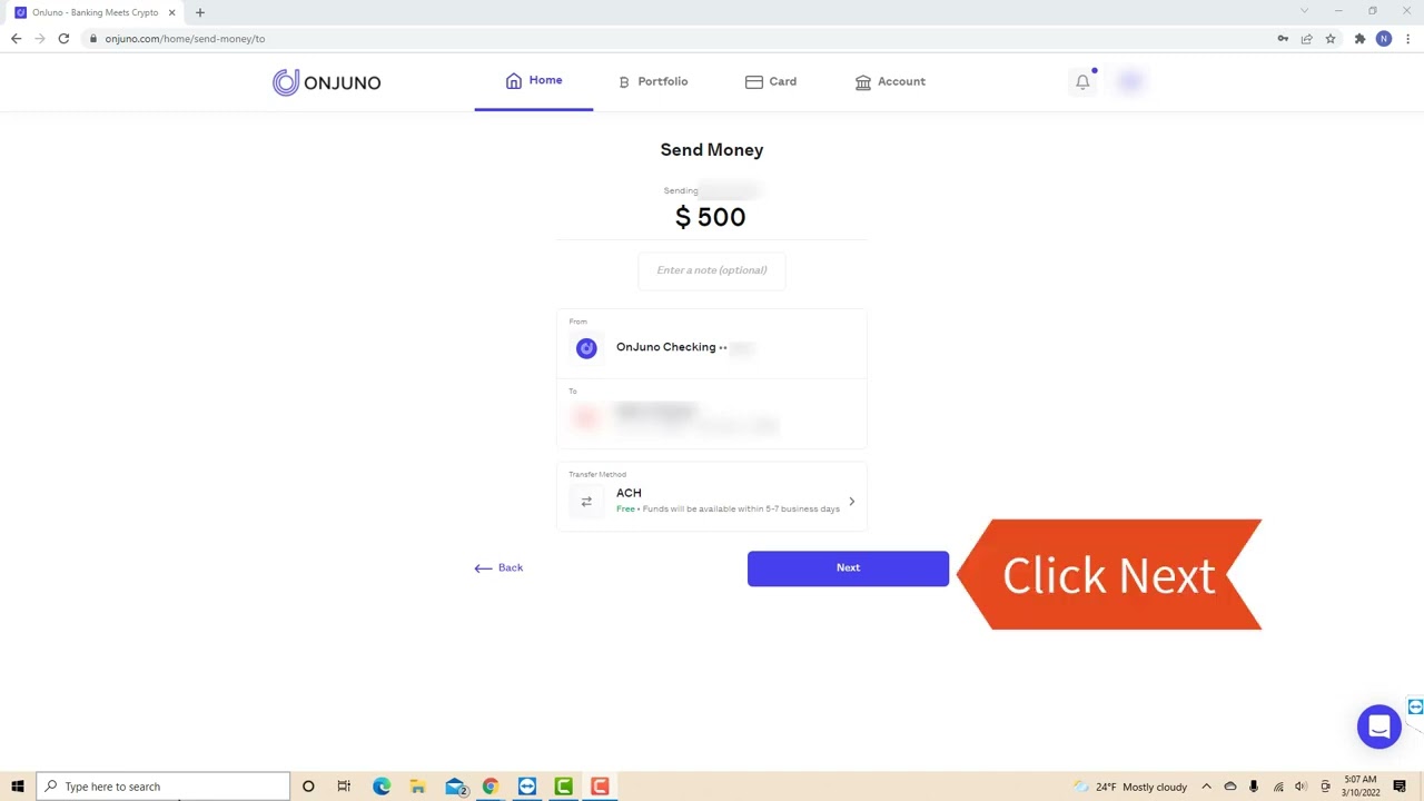 Transfer Money from Your Juno Checking Account to Another Bank (Within US)