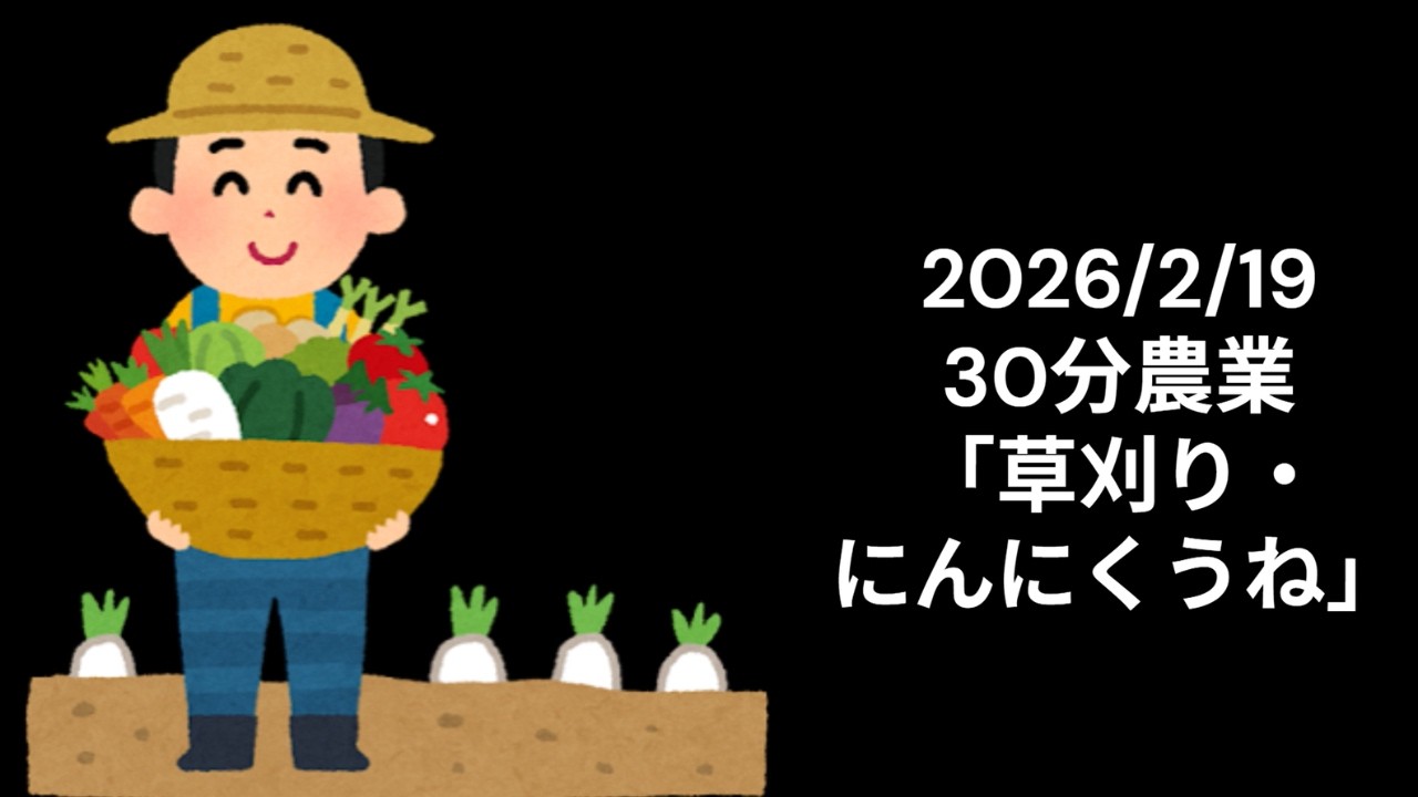 【30分農業】にんにくを救え！ごっそり雑草を引っこ抜くパワープレイ＆師匠の教え【2026.2.19】