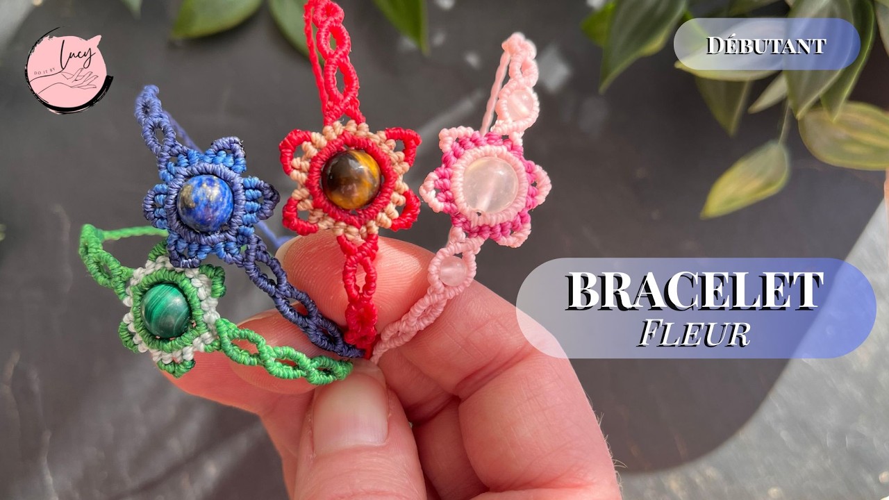 🌸Bracelet fleur en micro-macramé | Tutoriel facile #micromacrame #braceletmaking #fleurs