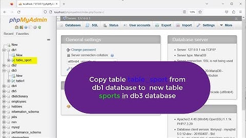 Code copy table from one database to another database in MYSQL phpmyadmin