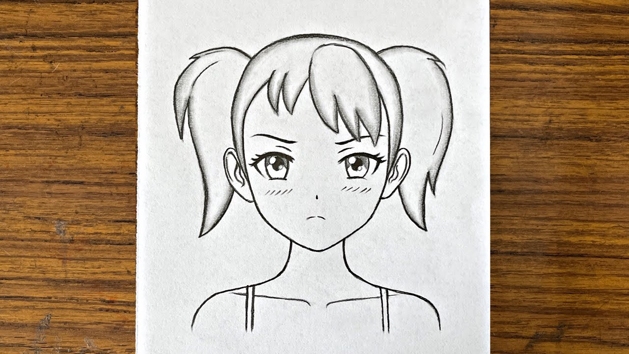 How to draw sad anime girl, Anime drawing tutorial