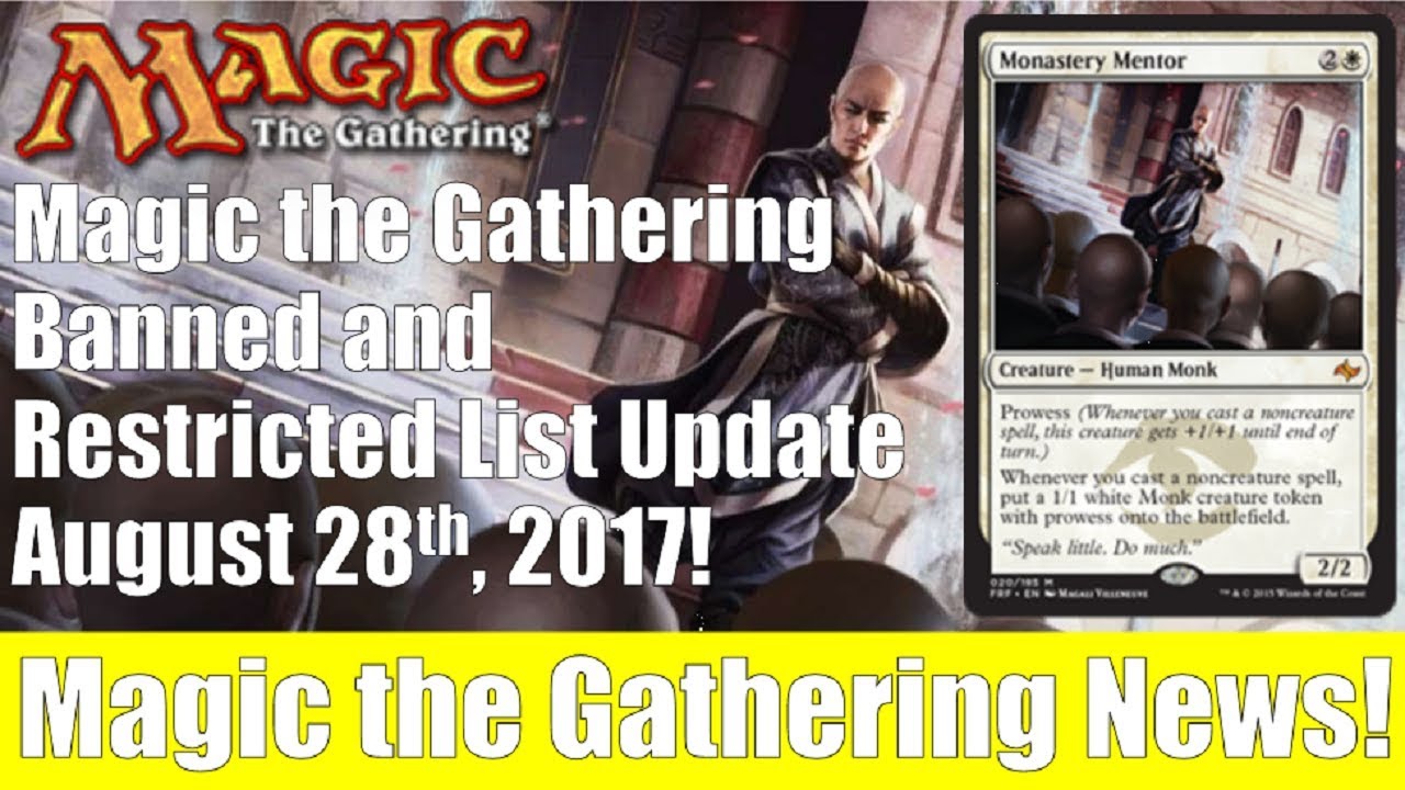 MTG B&R List Update August 28th, 2017!