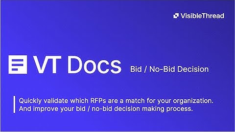 VT Docs - Bid / No Bid Decision Making