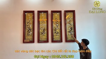 Tranh Đồng Combo Cho Anh Khách Cội Nguồn Quê Hương Tứ Quý Cha Mẹ Đồng Vàng #phongthuy 