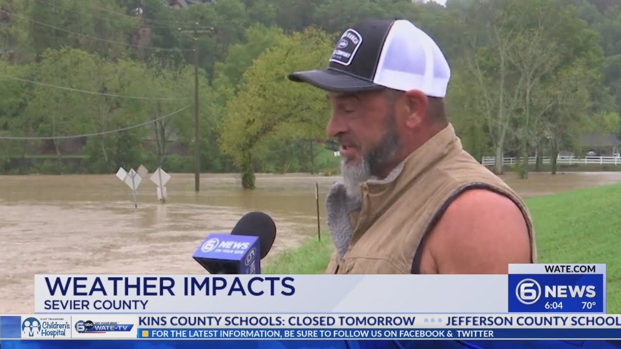 ⁣Sevier County residents forced to navigate roads closed by flooding