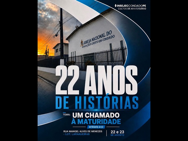 Uma chamado a Maturidade.  - Pra. Ana Karla |Culto de Aniversário 22 Anos| 23/08/2026