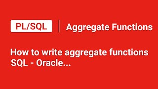 How to use Aggregate Functions PL/SQL #plsql #rdbms #oracle #universty