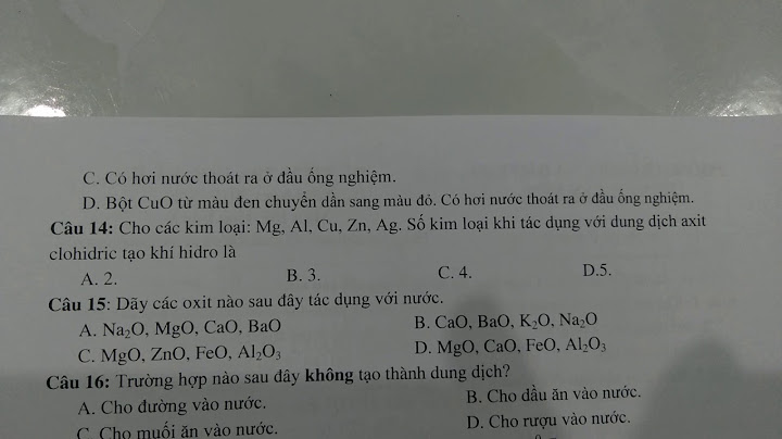 Đề thi hóa lớp 8 học kì 2 năm 2024