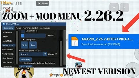 ZOOM + MOD MENU ANDROID TUTORIAL BITE VIP 2.26.2 LATEST VERISION - AGAR.IO MOBILE