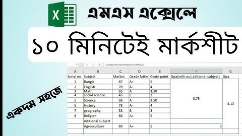 How to make mark sheet in Microsoft Excel | Make result sheet in MS Excel