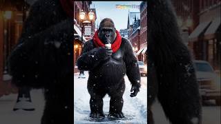 Funny Gorilla Canada Vlog | Snow Adventure Cartoon (2 Scenes)